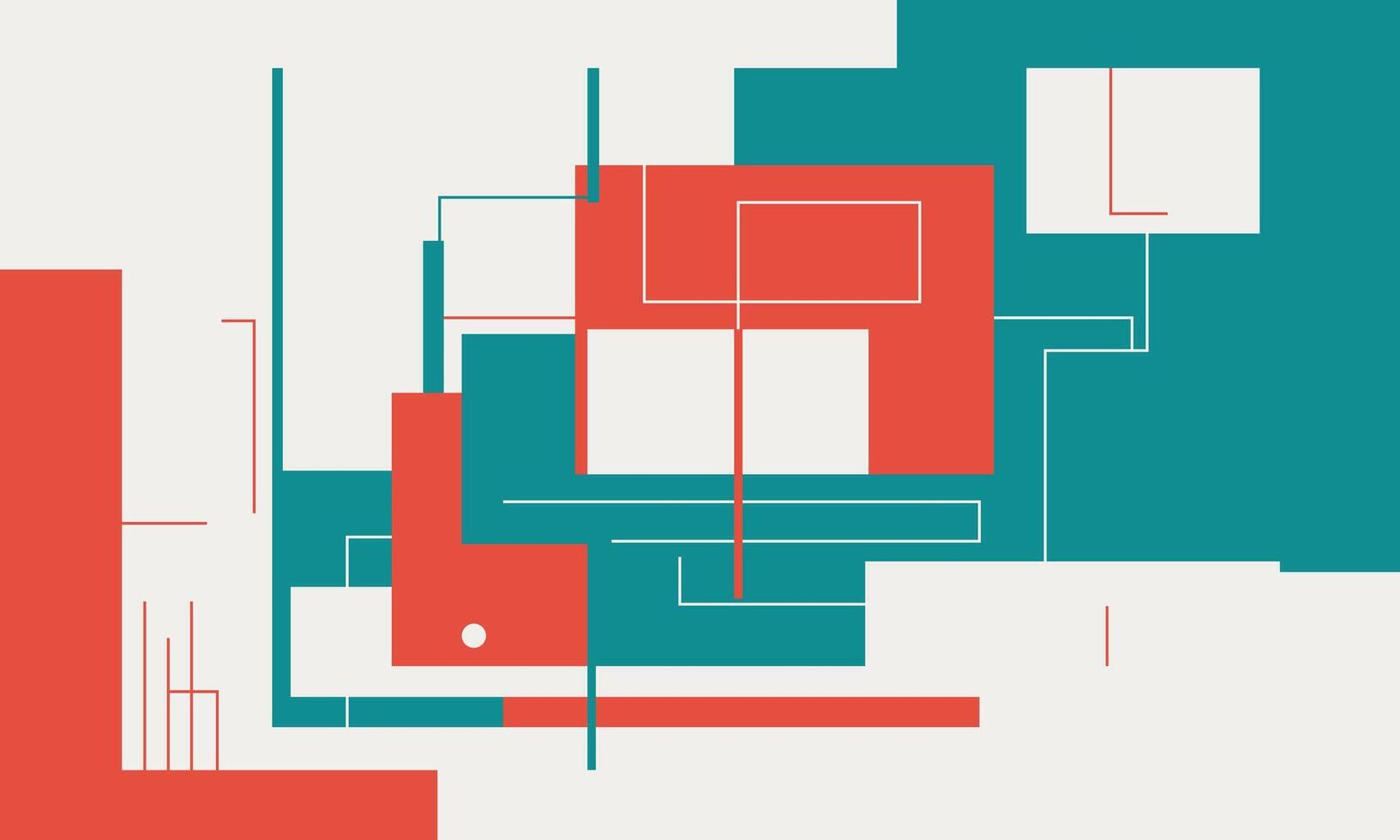 A colorful abstract design with squares and lines vector