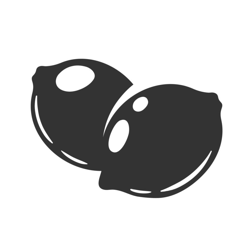 Lemon black icons isolated on white background vector
