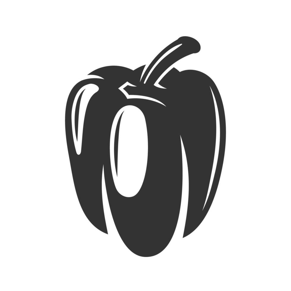 Bell pepper black icon vector