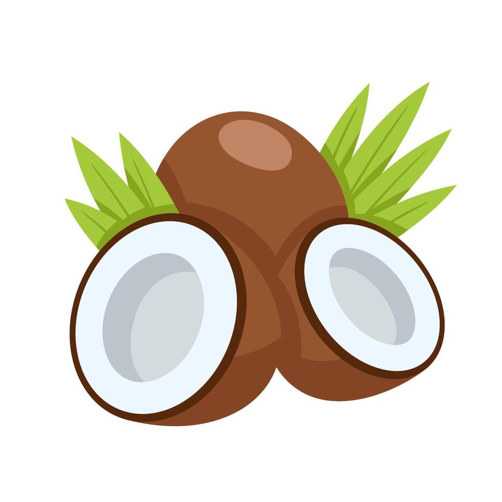 Coconut simple icon isolated on white vector