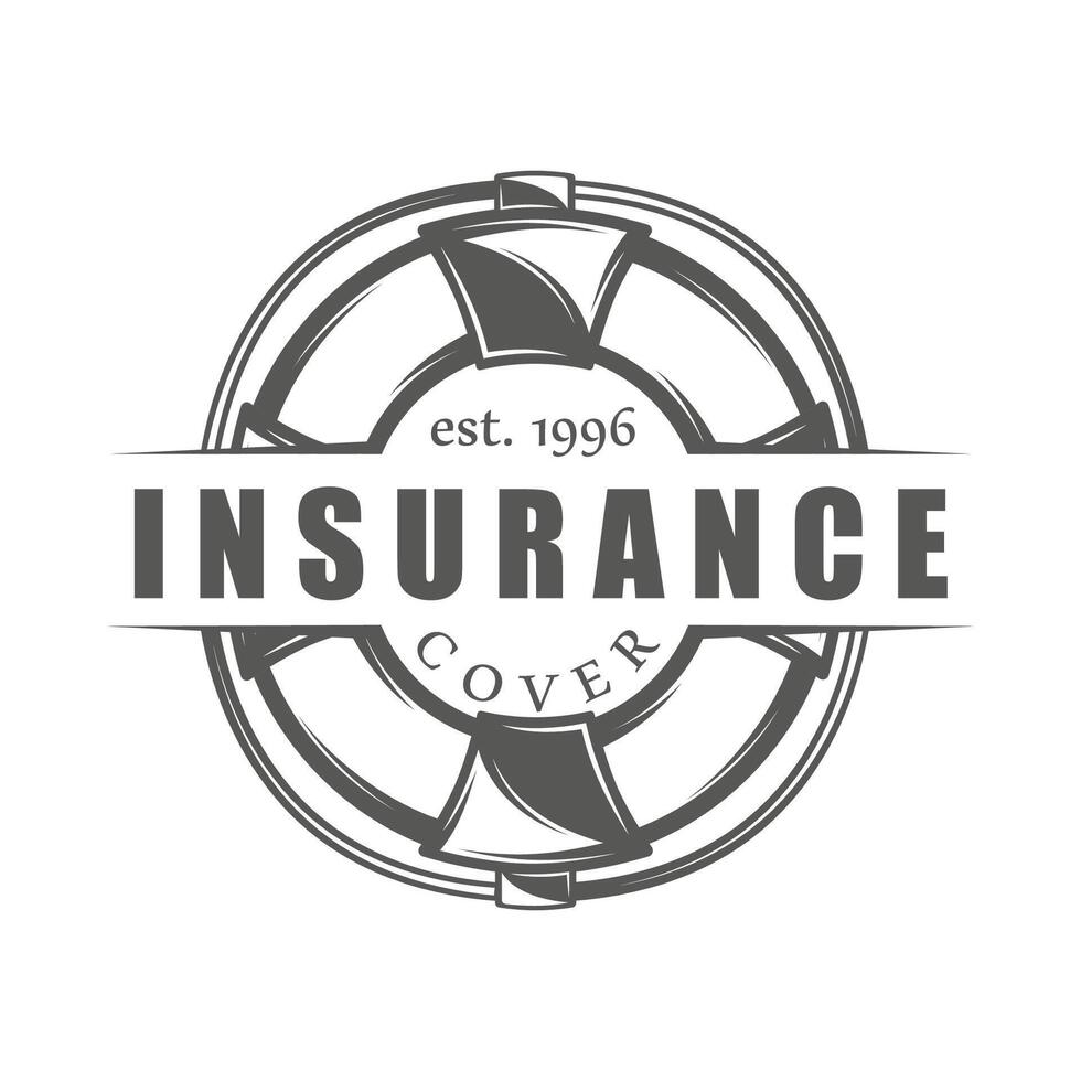 Insurance logo retro isolated on white vector