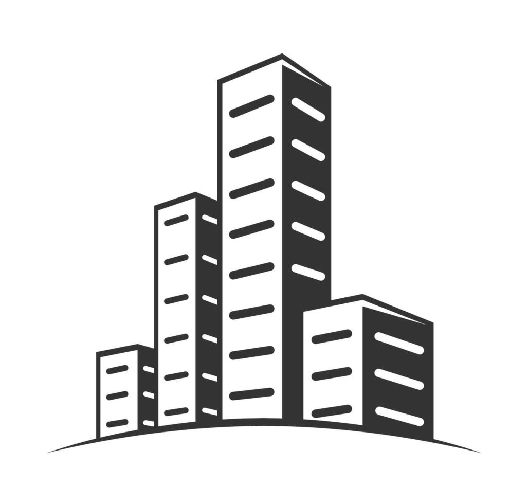 Modern building construction icon isolated on white background vector