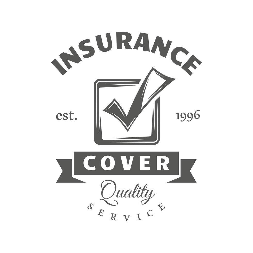 Insurance logo retro isolated on white background vector