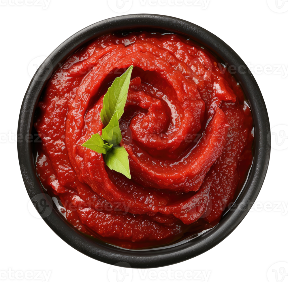 Black Bowl with tomato paste png