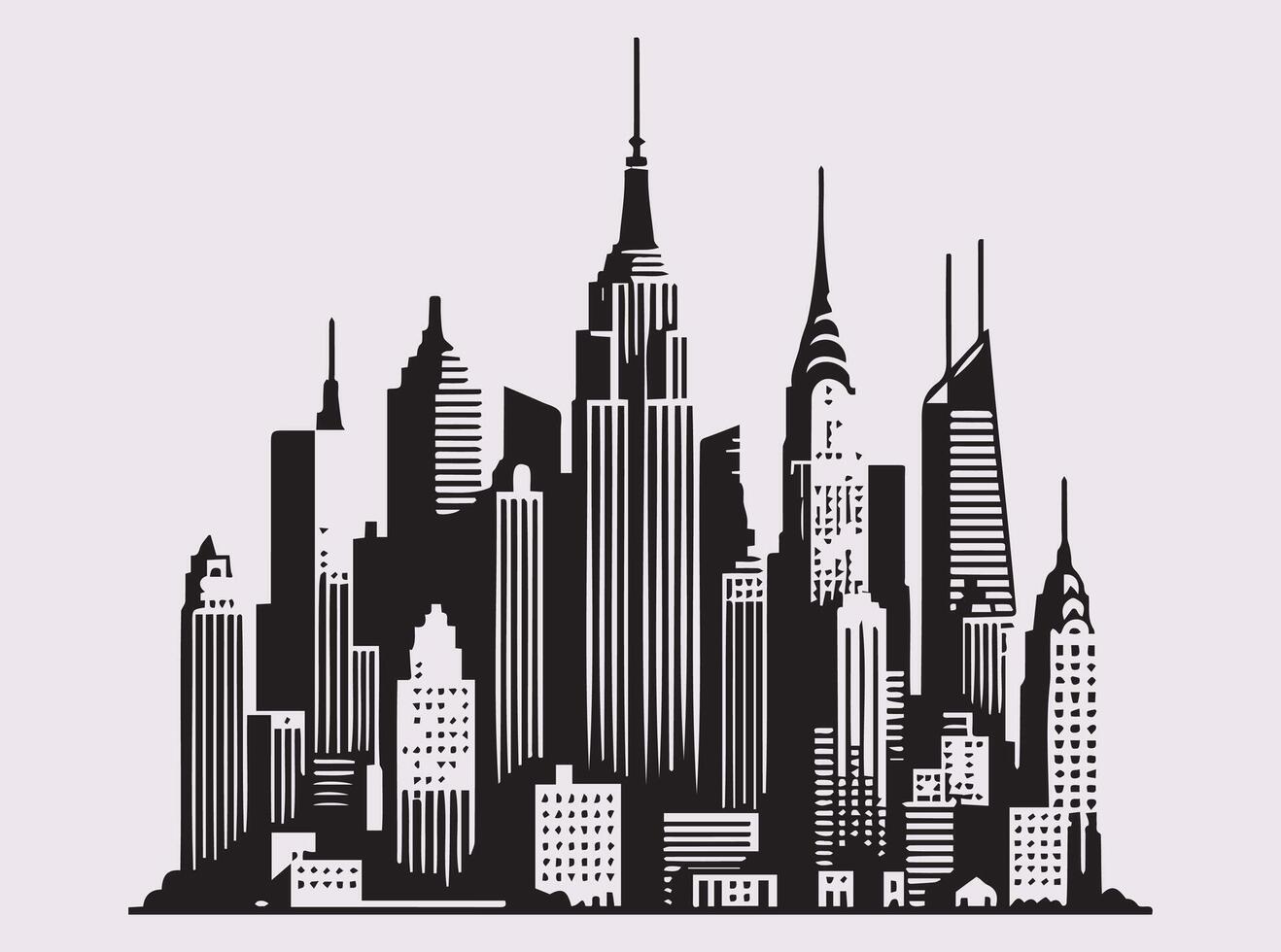 City Skyline Silhouette Design for Creative and Urban Inspired Art vector