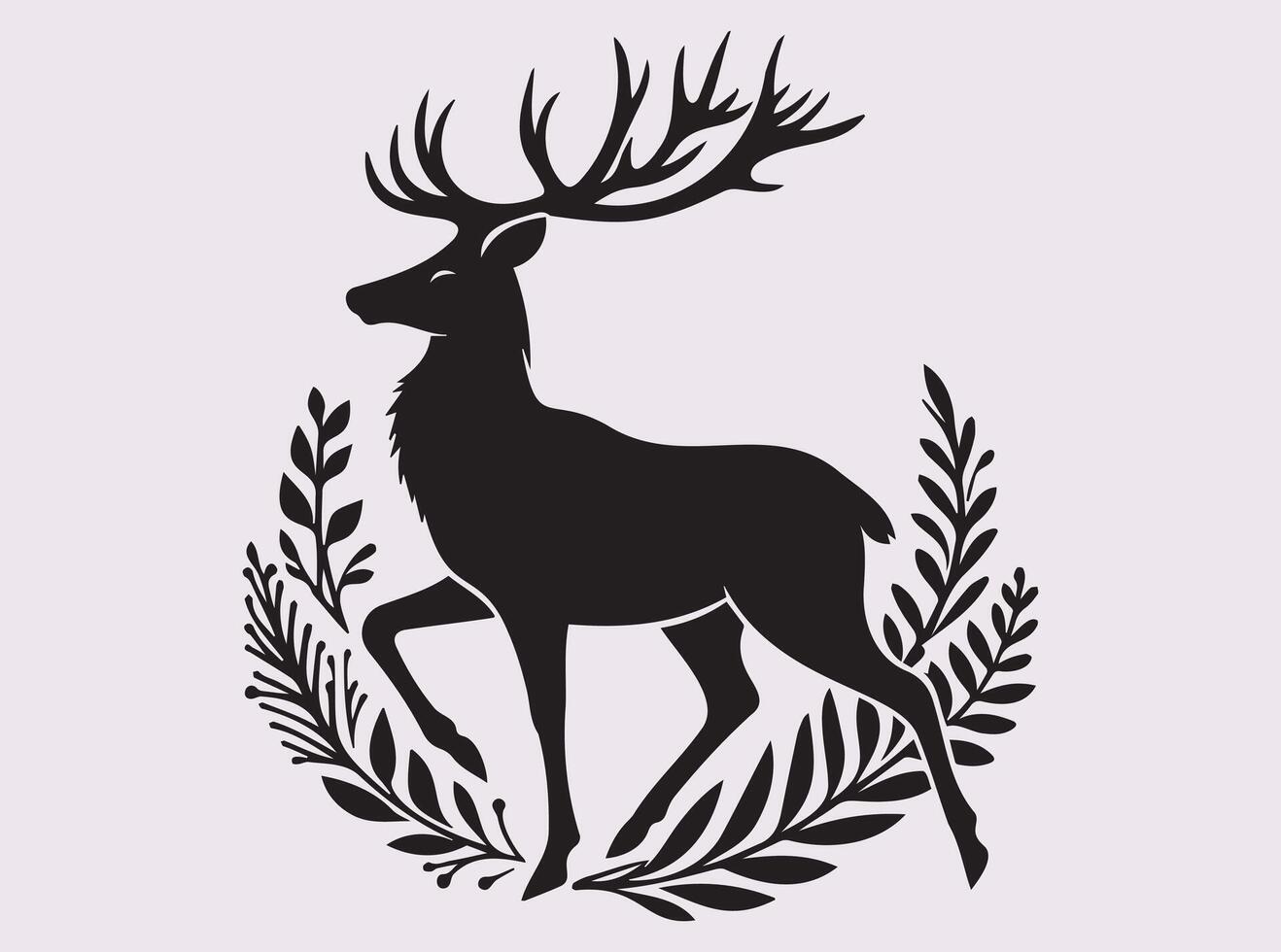 Strong and Graceful Deer Silhouette for Creative Artwork vector