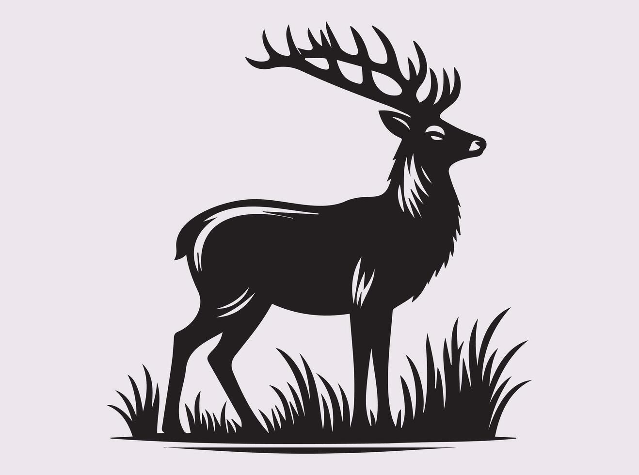 Deer Silhouette Image for Rustic and Woodland Art Themes vector