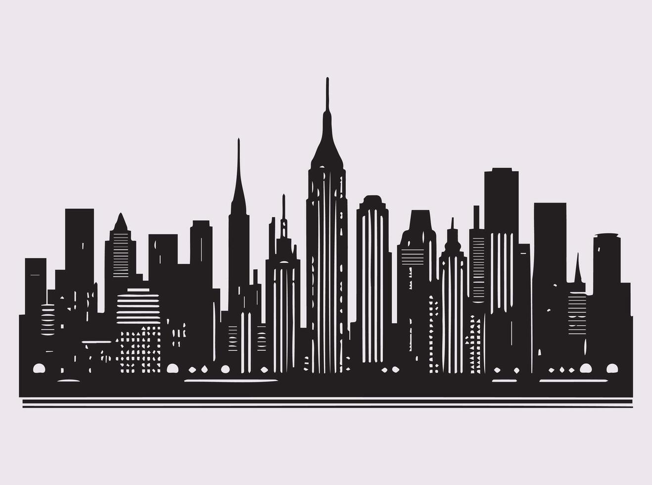 Iconic City Skyline Silhouette for Urban Design and Architectural Projects vector