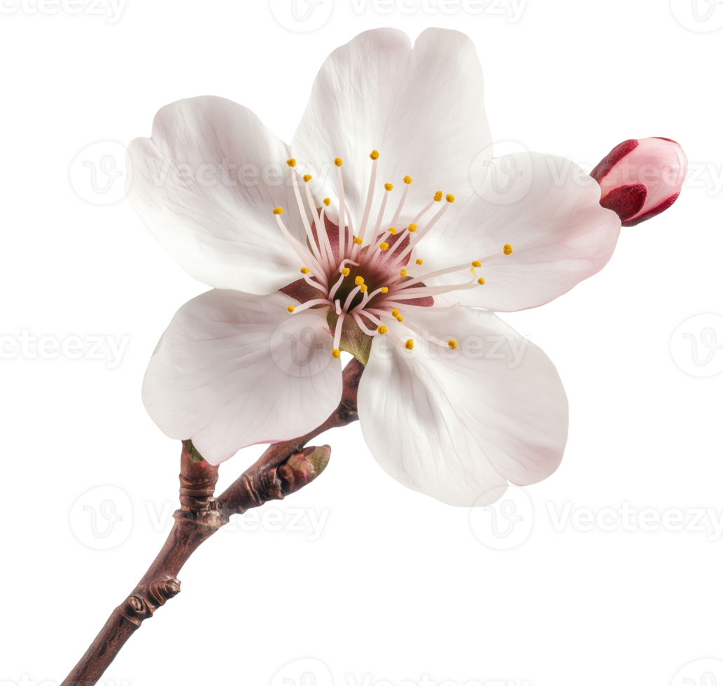 Branch with spring cherry flower png