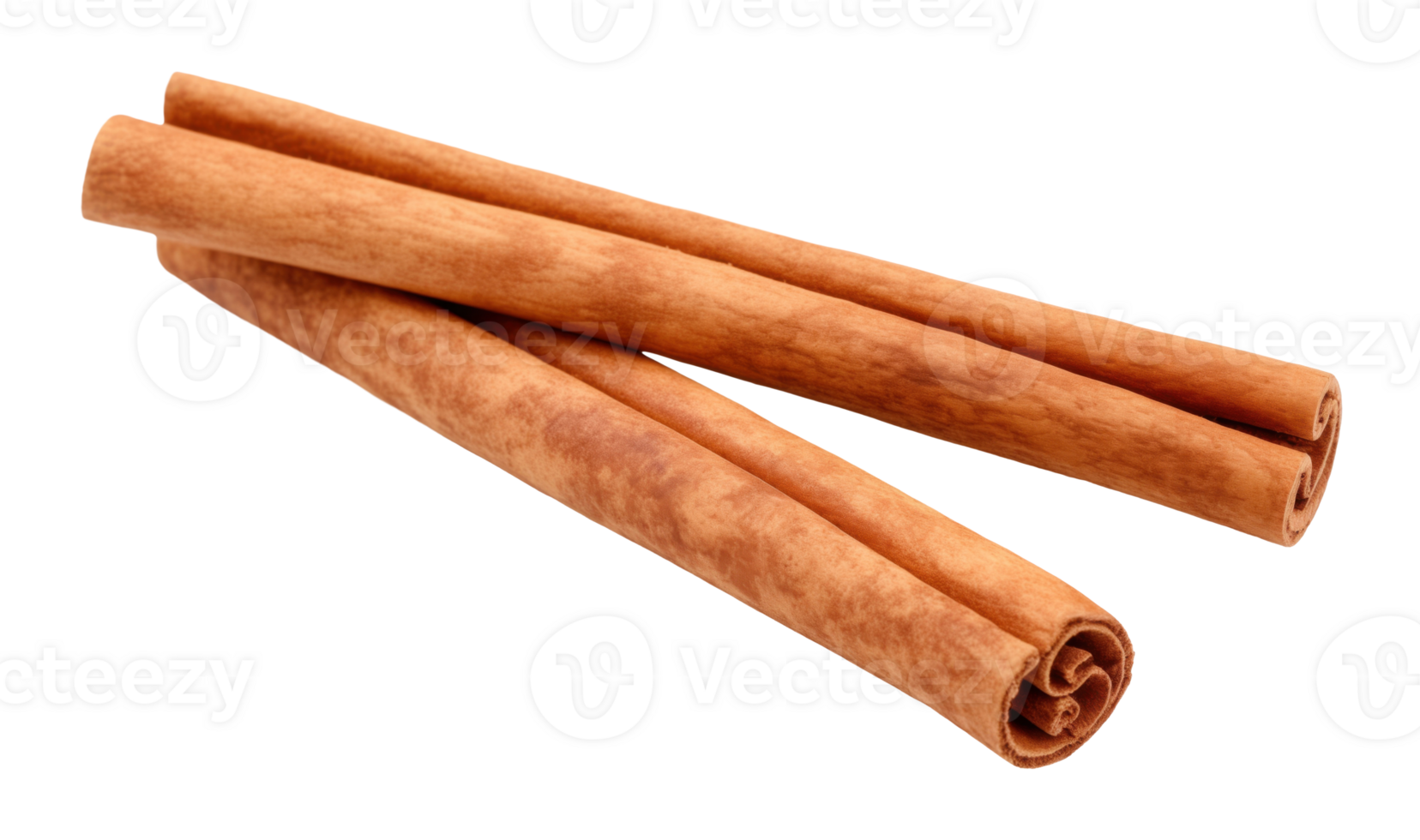 Two cinnamon sticks isolated on a transparent background png
