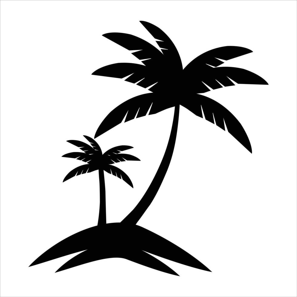 silhouette illustration of palm tree vector