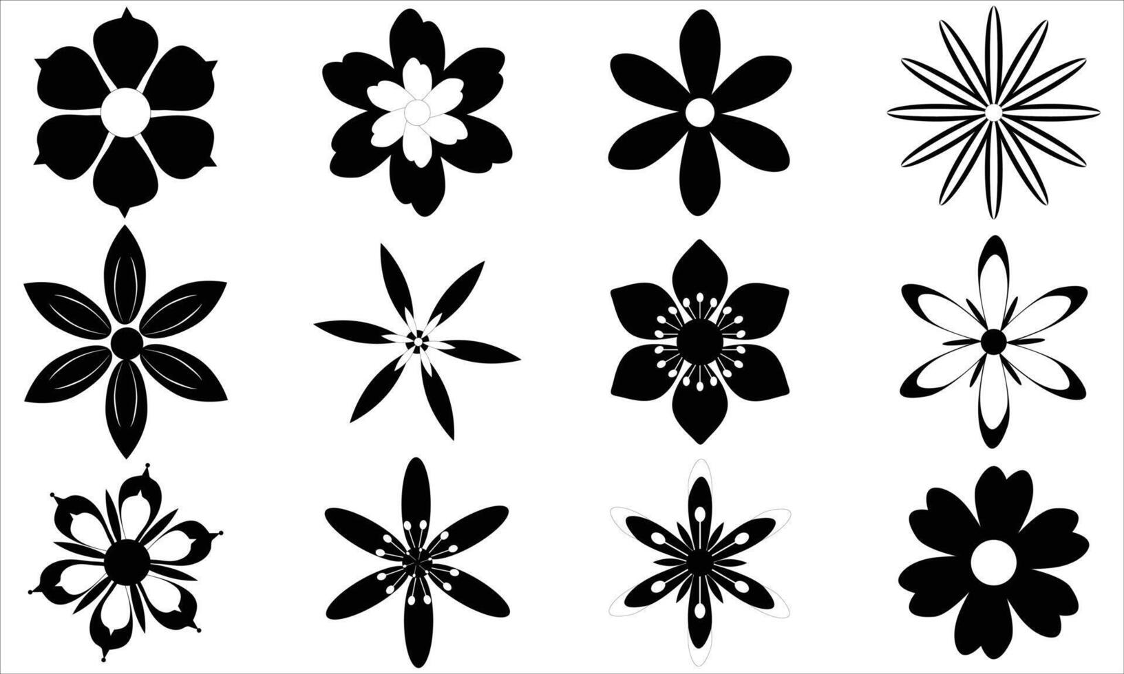 Flower icons set. Abstract flower icons isolated on white background. Flower simple icon on white background vector