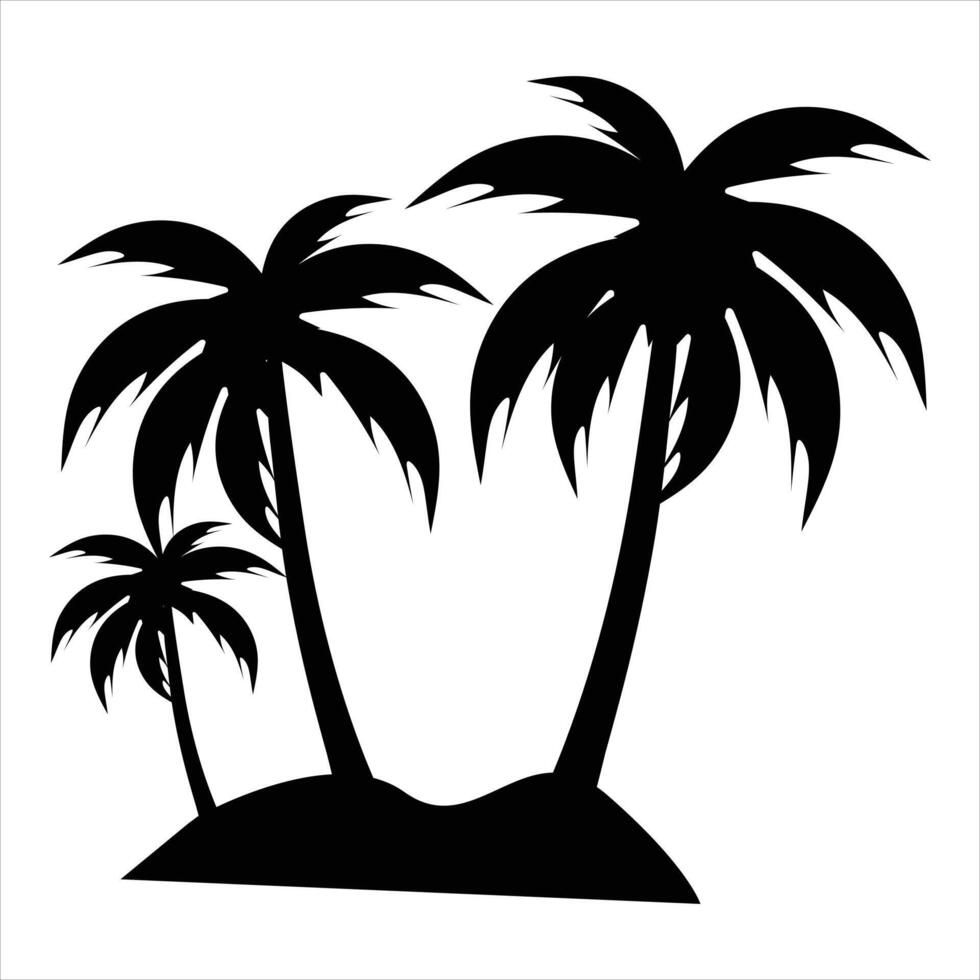 silhouette Illustration of palm tree icon vector
