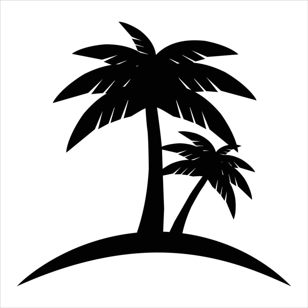 palm tree silhouette illustration on a white background vector