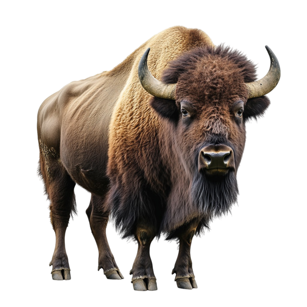 Lone American Bison Displaying Strength and Grandeur in a Natural Stance png