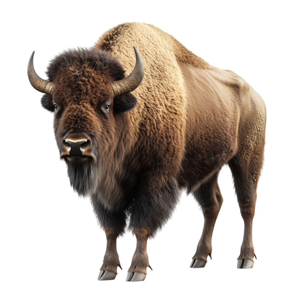 Majestic American Bison Standing Alone in a Powerful and Iconic Pose png
