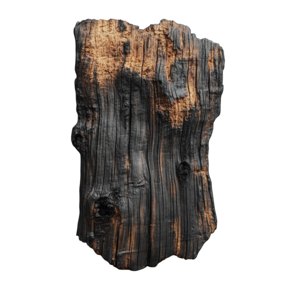 Beautiful Burnt Wooden Finish Highlighting a Natural and Textured Look png