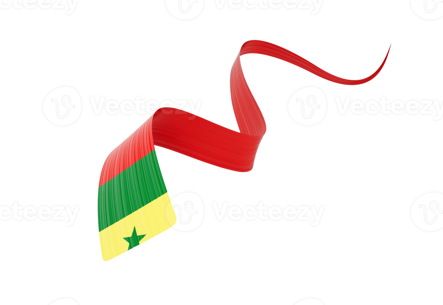 3d Flag Of Senegal 3d Wavy Shiny Senegal Ribbon Flag. 3d Illustration png