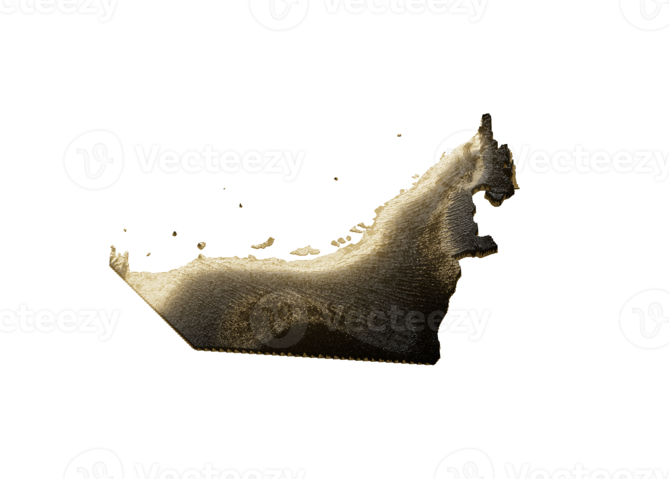 Dubai Map Golden Metallic Texture Map Gold Reserves And Gold Mining Concept 3D Illustration png