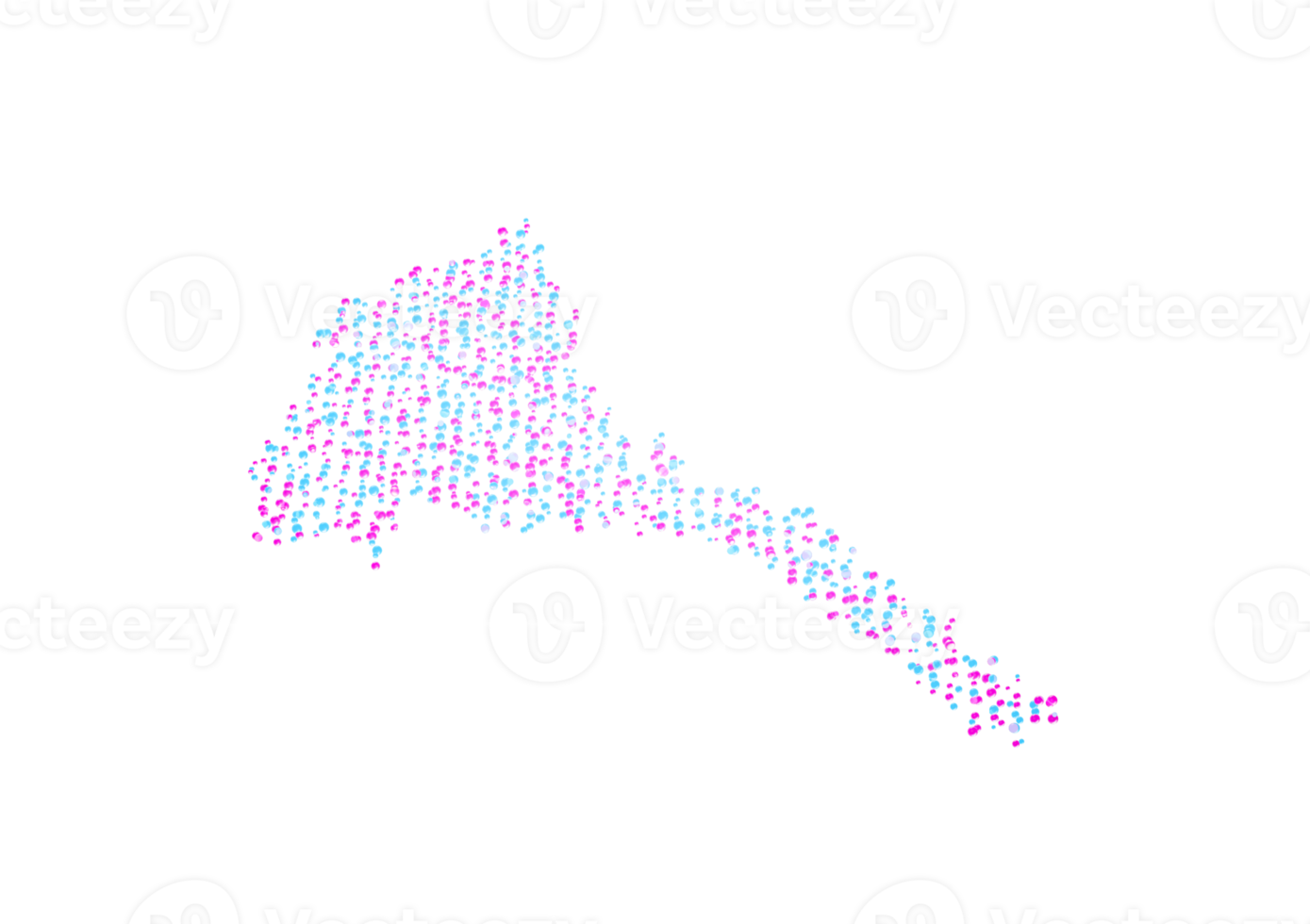 Illuminated Eritrea Digital Data Map Pink And Blue Neon Glowing Particles 3D Illustration png