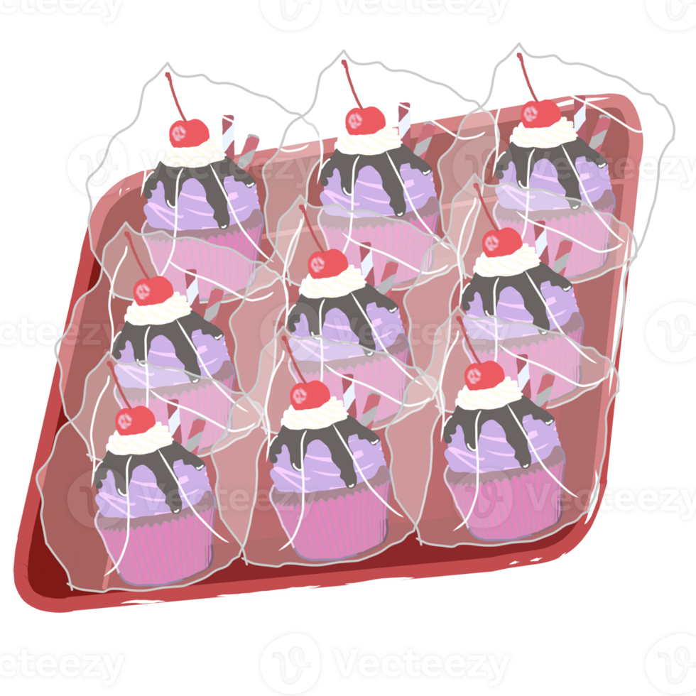 Cherry Malt Milkshake Cupcakes takjil png