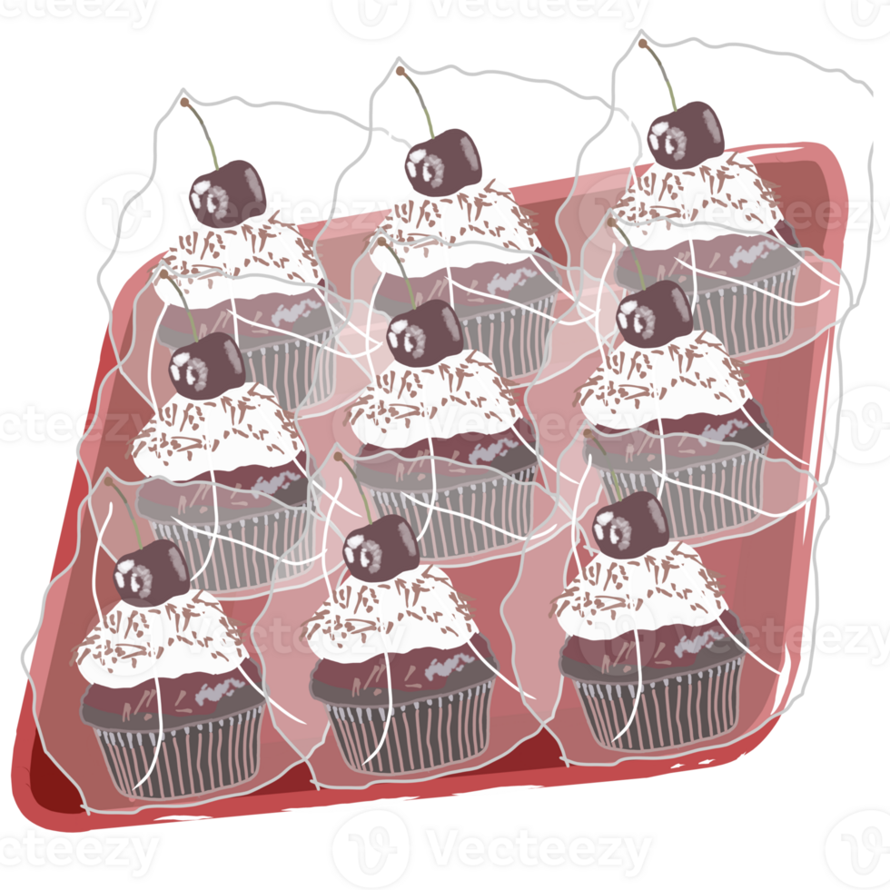 Black Forest Cupcakes Takjil png