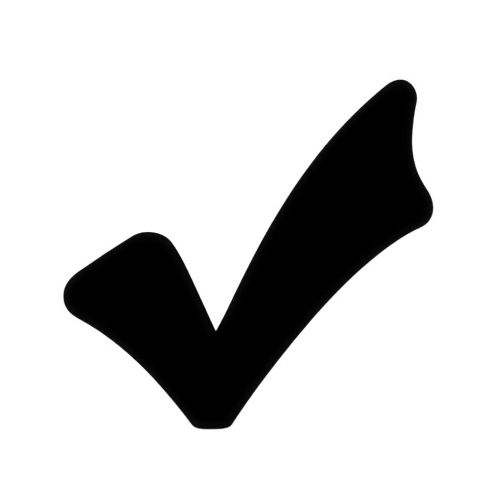 A bold black checkmark. png