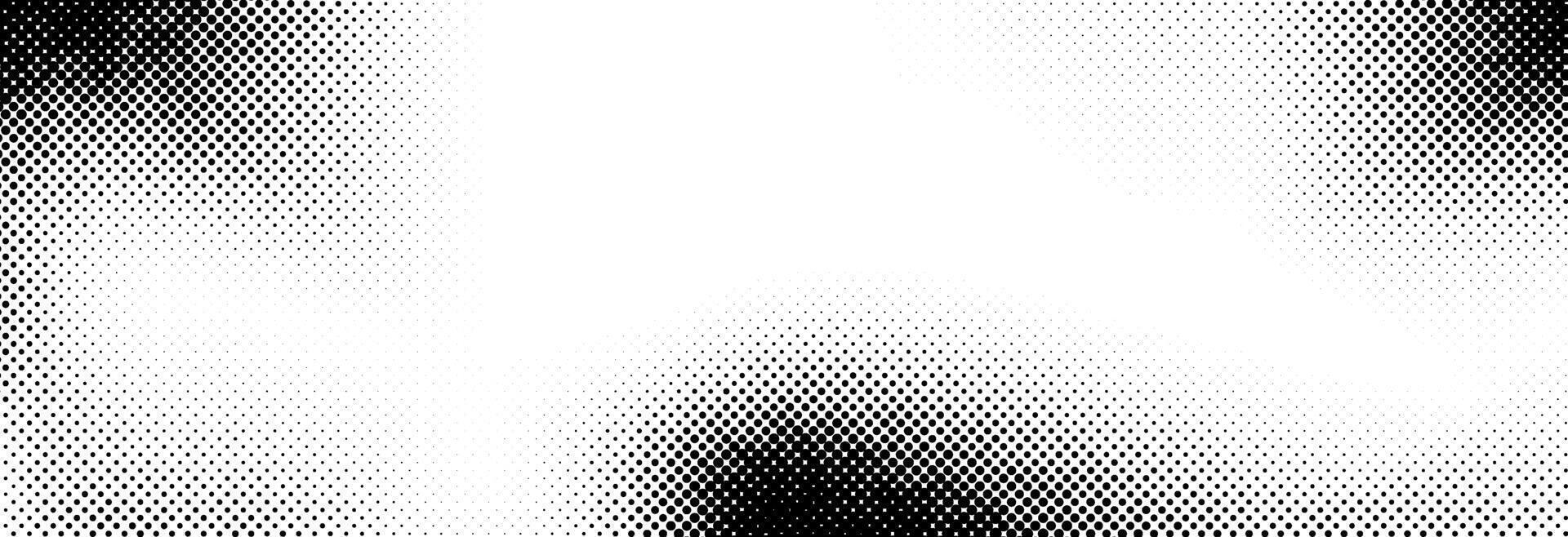 Dotted halftone texture background. Vanishing grunge gritty noise wallpaper. Black pop art gradient overlay. Weathered pixelated raster comic backdrop. Bitmap fading subtle surface vector