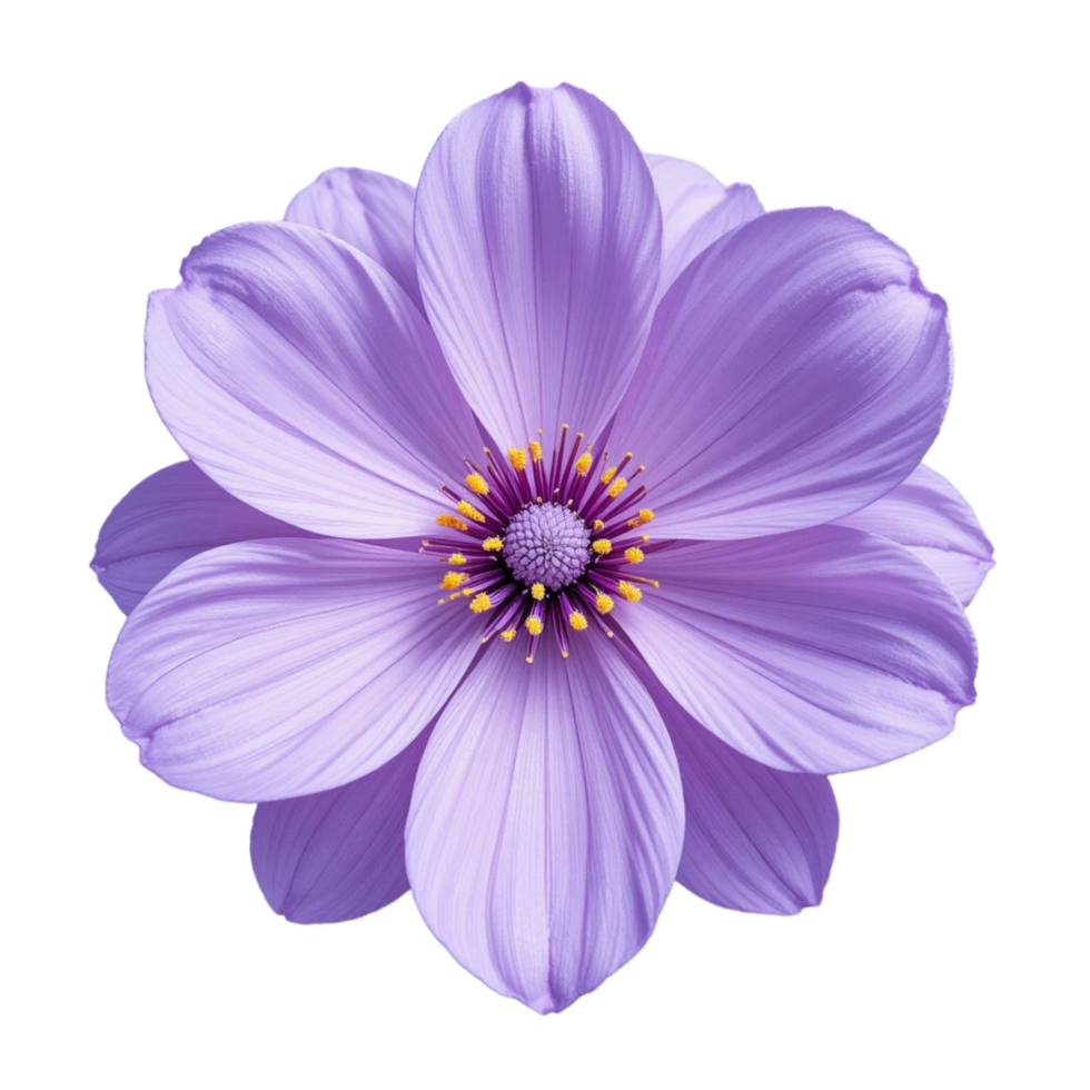 A beautiful flower with large delicate petals in a soft lavender. png