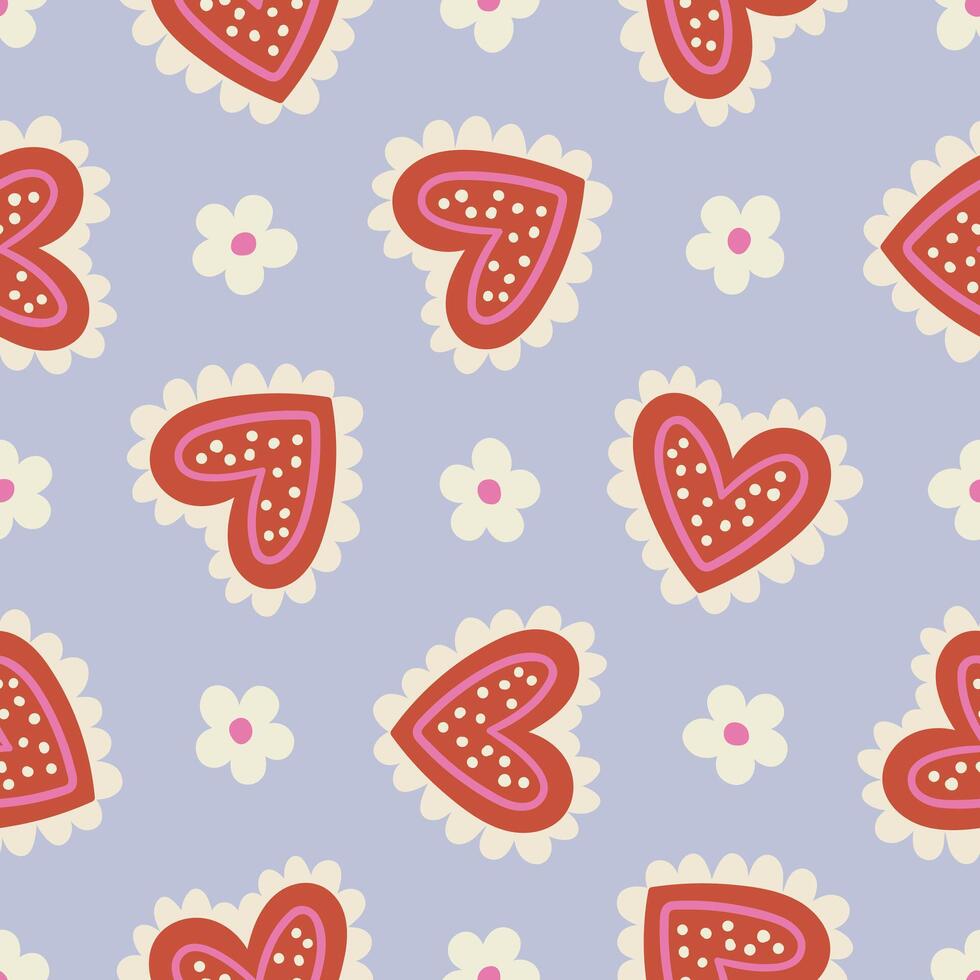 Cute Hearts Background Love Seamless Pattern vector