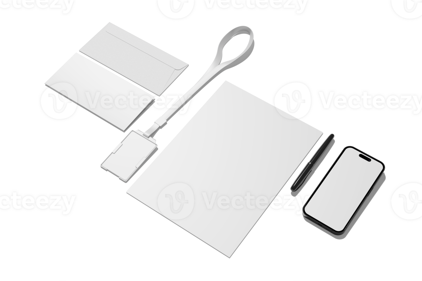 A white notebook, pen, phone and other items png