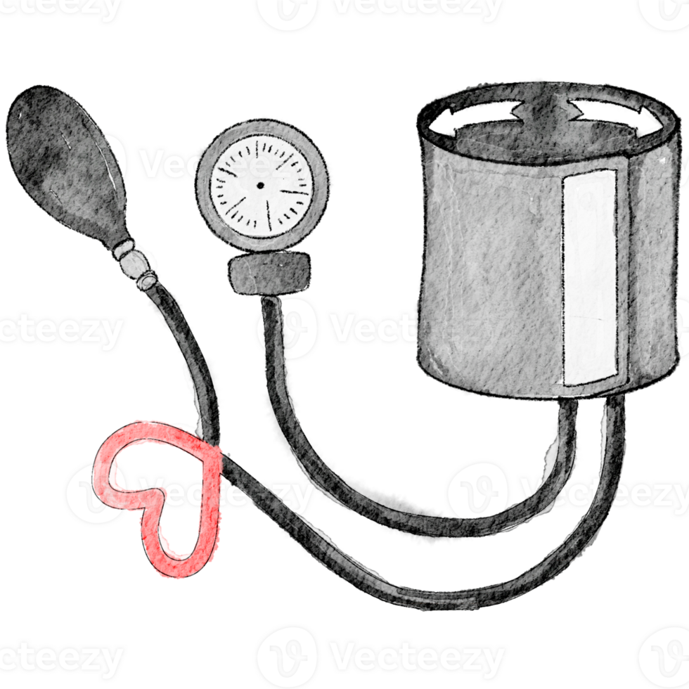 Sphygmomanometer illustration watercolor png