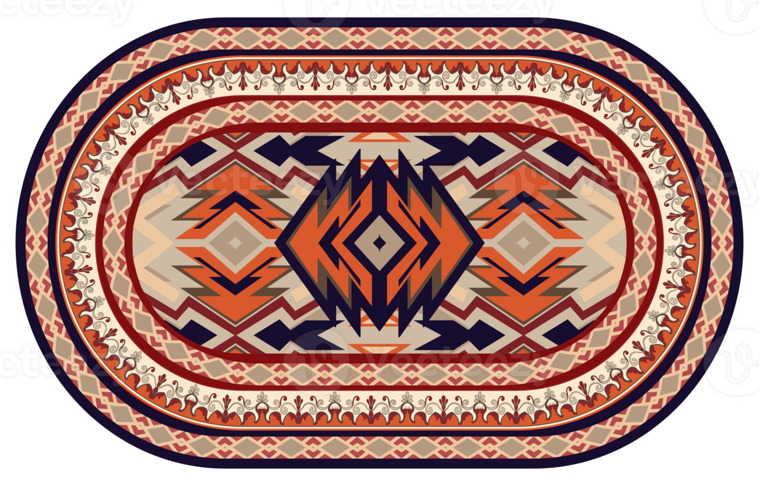 Bold Geometric Patterns in Native American Style for Rug Designs. png