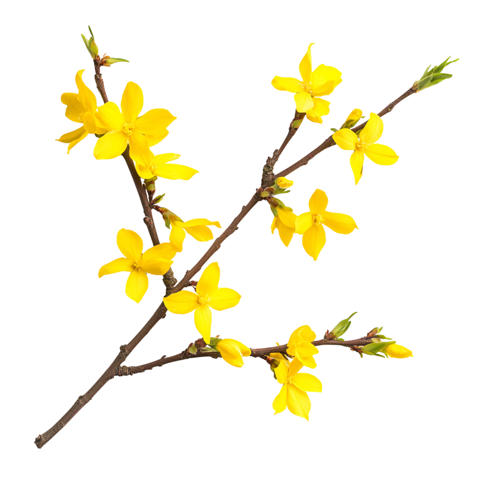 yellow flowers on a branch with no leaves png