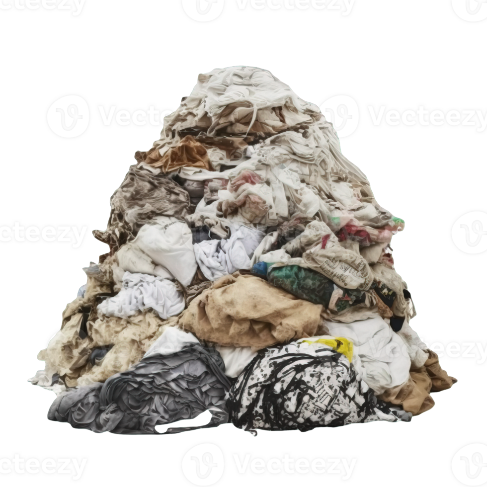 Whimsical Waste A Colorful Pile of Garbage Transforming Trash into Art on a Transparent Canvas png