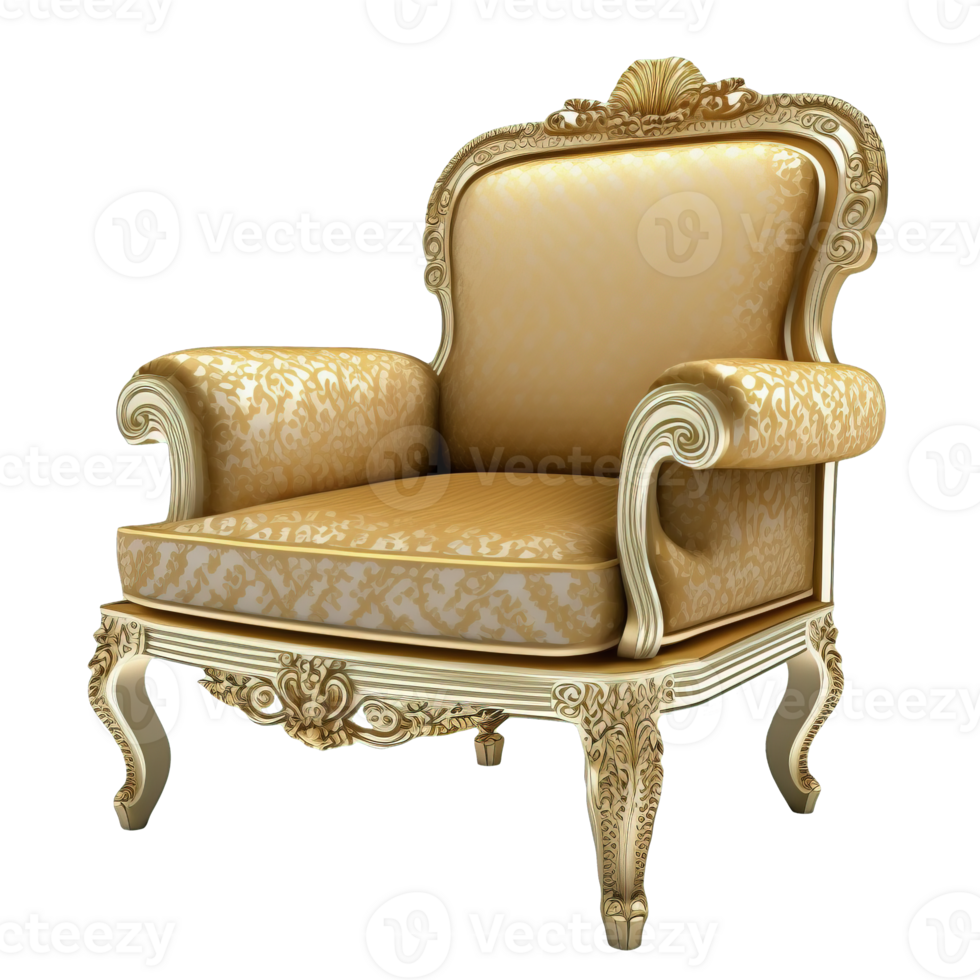 Whimsical Armchair Dreams A Captivating Illustration of Comfort and Style Set Against a Transparent Canvas. png