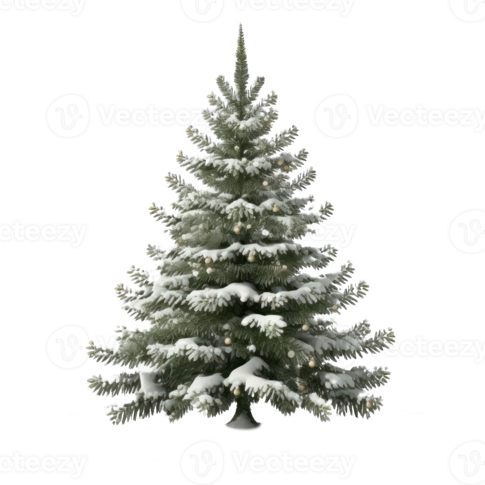 A vibrant Christmas tree illustrated with intricate ornaments and twinkling lights, set against a crisp transparent backdrop, perfect for adding festive cheer to any project png