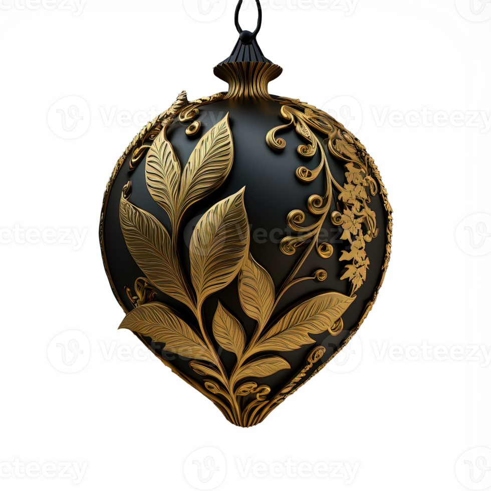Suspended Elegance A Single Golden Ornament Glimmers Against a Clear Canvas, Capturing the Essence of Minimalist Charm. png