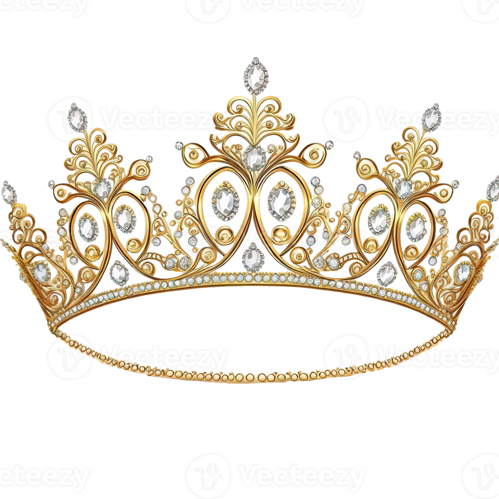 A Shimmering Golden Diadem A Timeless Piece of Elegance Bathed in Radiance. png