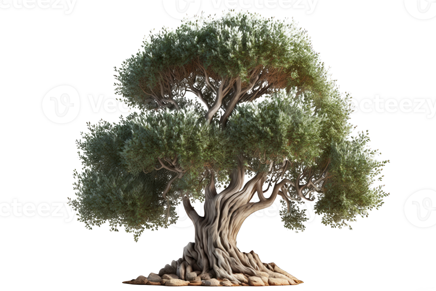 Luminous 3D Tree of Life A Stunning Artistic Display on Clear Canvas, Merging Natures Beauty with Digital Elegance. png