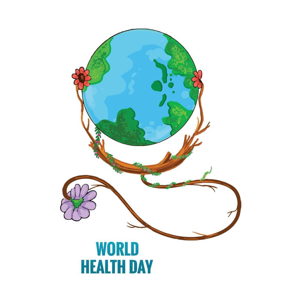 World health day celebration card design vector