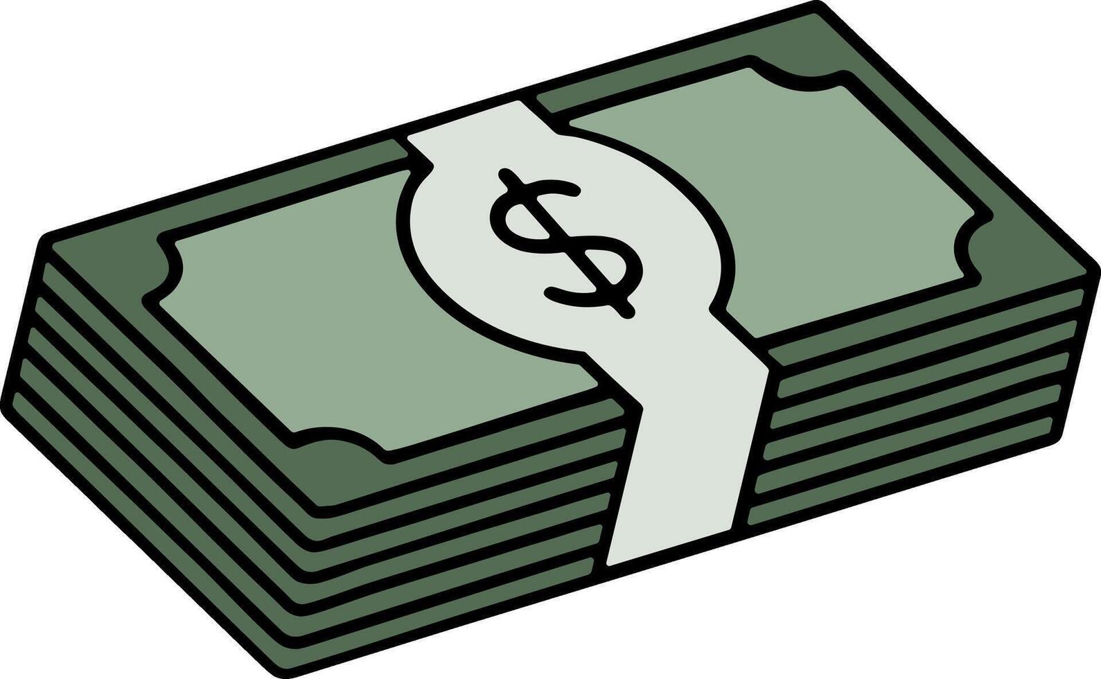 Cash Stack with Dollar Symbol vector
