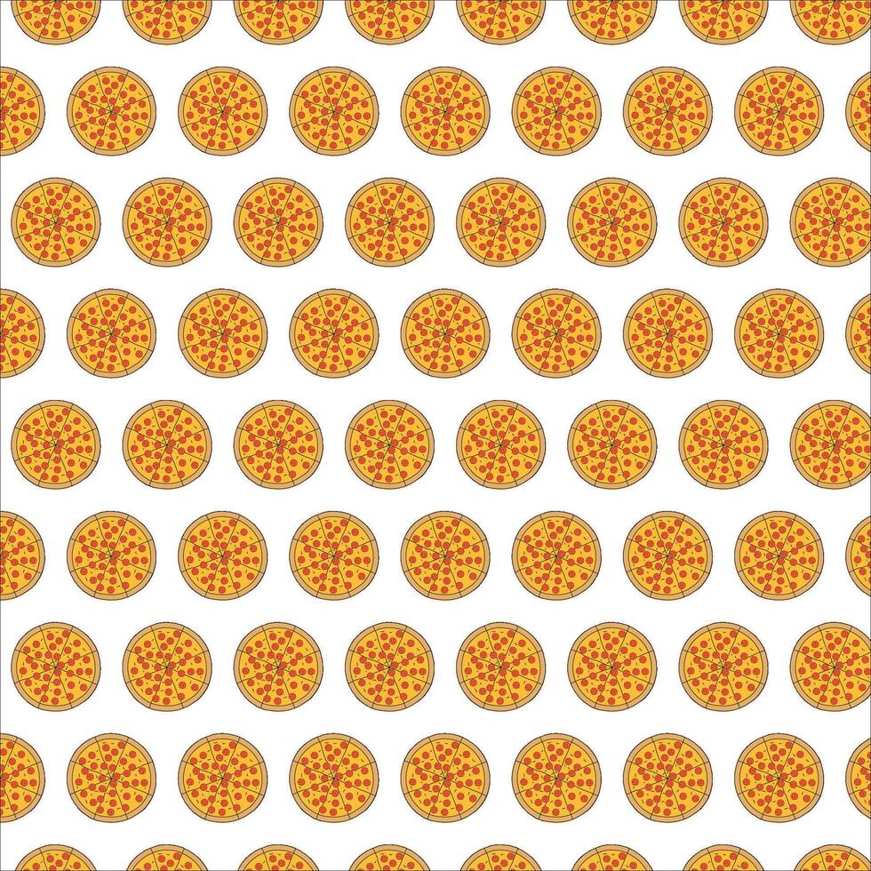 Seamless Pizza Pattern Background for Food Packaging and Restaurant Design vector