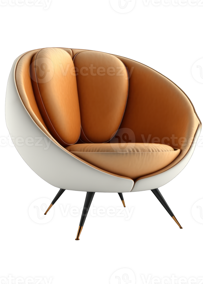 Serenity in Simplicity A Cozy 3D Chair Perfectly Captured on a Transparent Canvas, Inviting Relaxation and Style. png