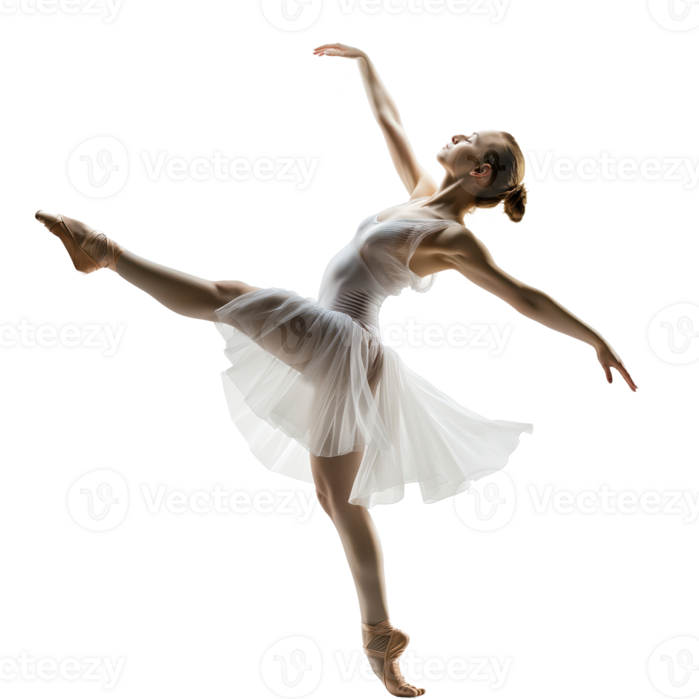 Ethereal Ballerina in Mid Pirouette against a Transparent Canvas. Capturing the Elegance and Grace of Ballet in Motion. png