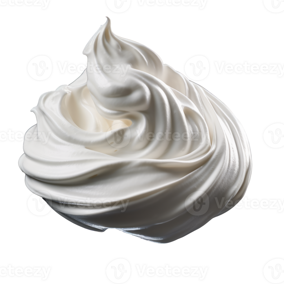 Smooth Whipped Cream Swirl Isolated on Transparent Background - High-Quality Image png