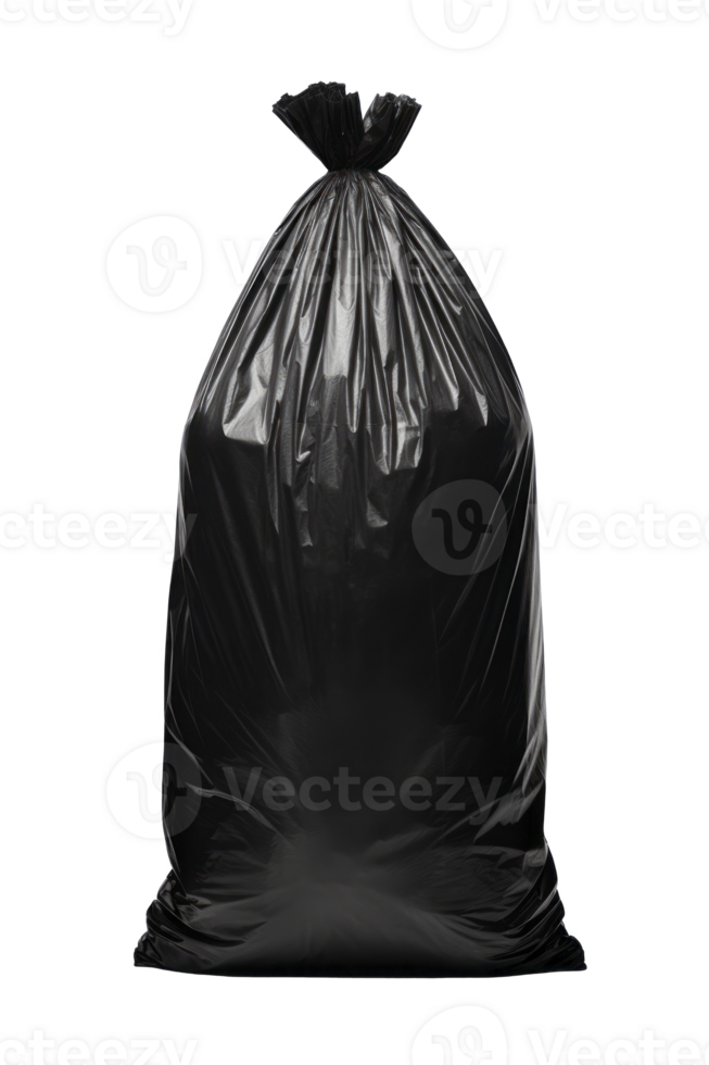 Isolated Black Trash Bag Transparent Background png