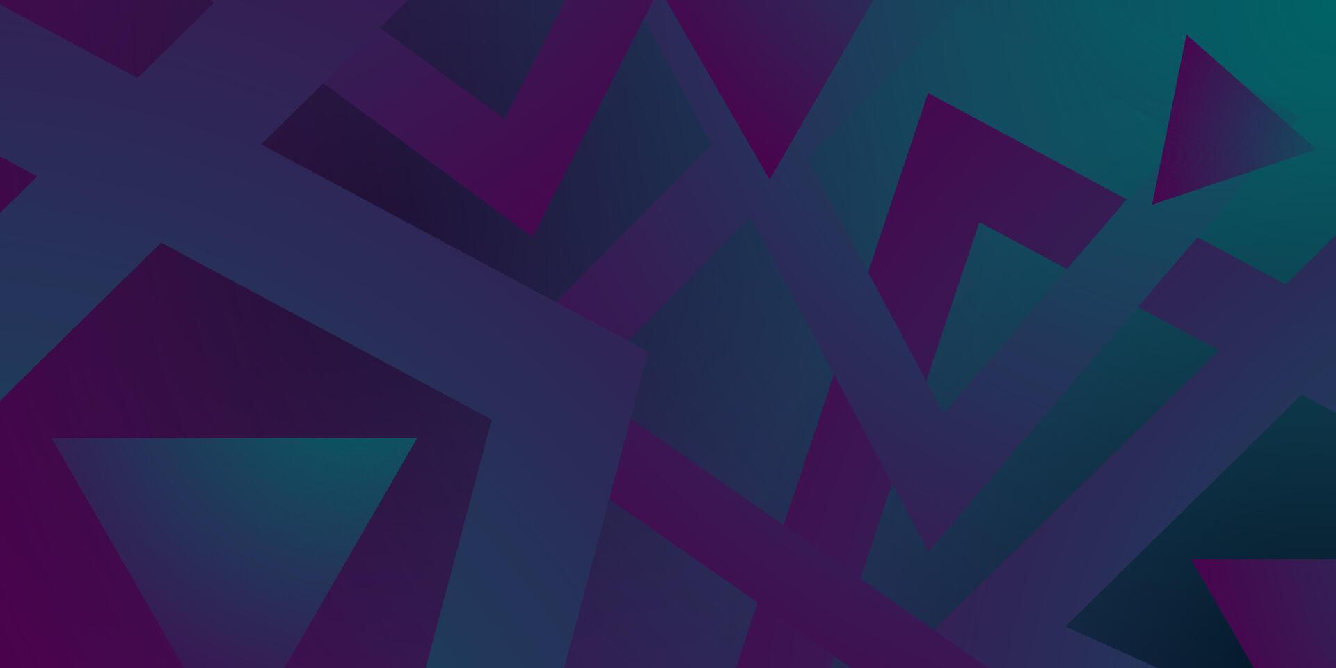 Abstract dark purple and green gradient 3D background. Trendy shapes triangle overlap pattern. vector