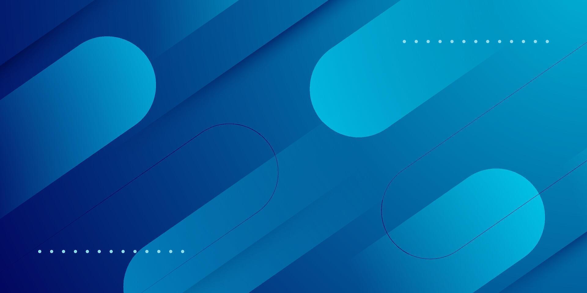 Abstract colorful blue dynamic 3D background. Simple shapes overlap layer pattern. vector