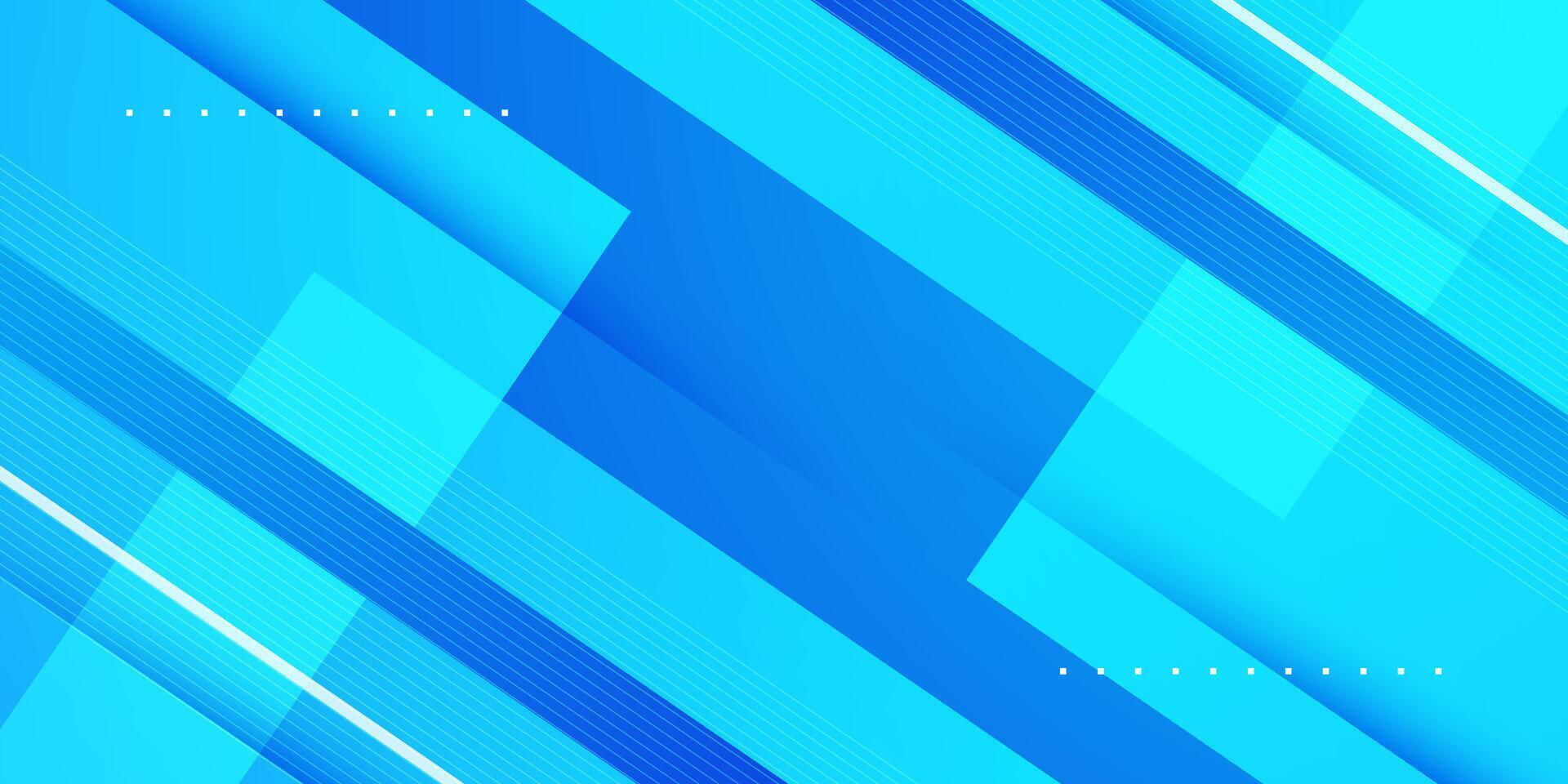 Abstract overlap square 3D background with colorful bright blue gradient color design. Simple trendy shapes pattern with lines. vector